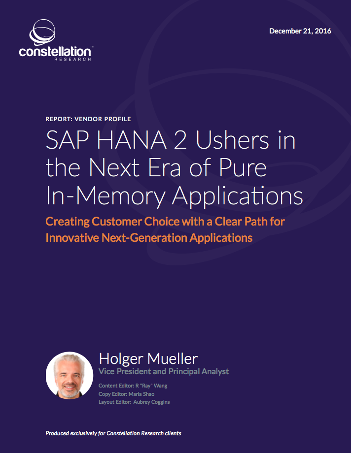 SAP HANA 2 Ushers in the Next Era of Pure In-Memory Applications