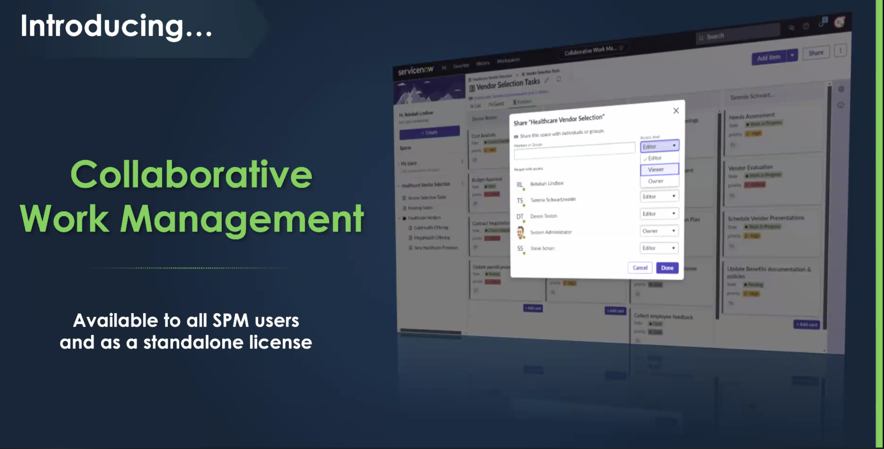 ServiceNow SPM Adds Collaboration Work Management/Work Coordination