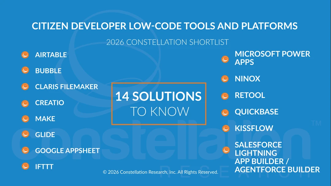 Constellation ShortList™ Citizen Developer Low Code Tools and Platforms ...