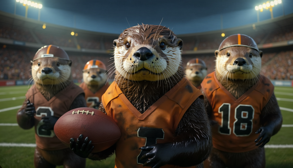 Otters Take the Field_AI Generated With Firefly
