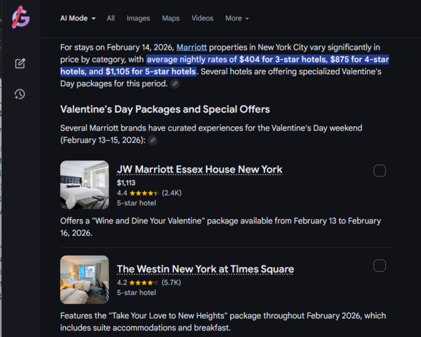 Marriott on Google AI Mode