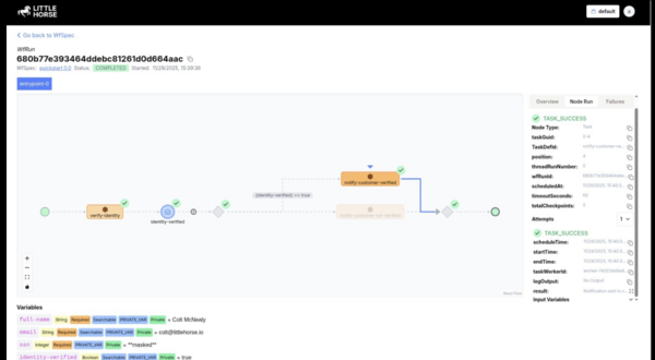 LittleHorse dashboard