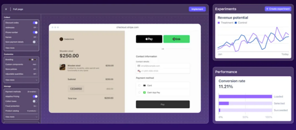 Stripe checkout studio