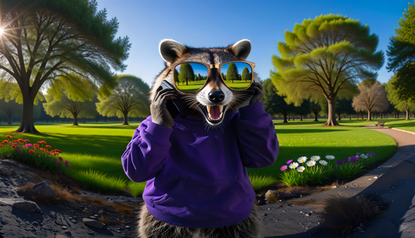 Media Name: Firefly_Edit background to be a park, open raccoon mouth to look like it is talking, sunglass 371759.png