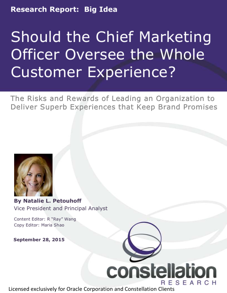 CMO Responsible for Customer Experience