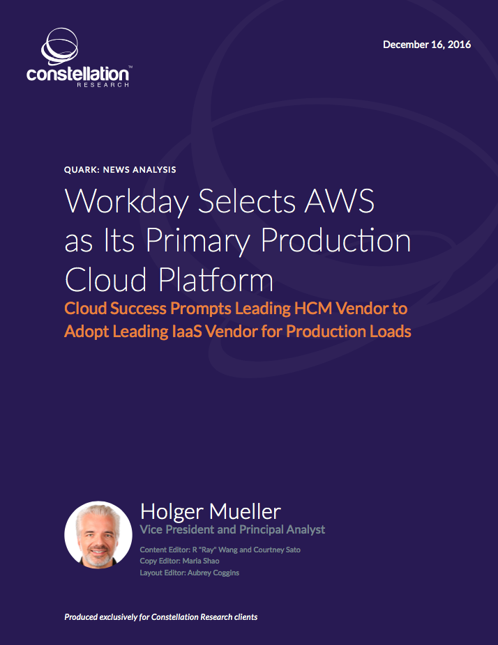 Workday Selects AWS Cloud