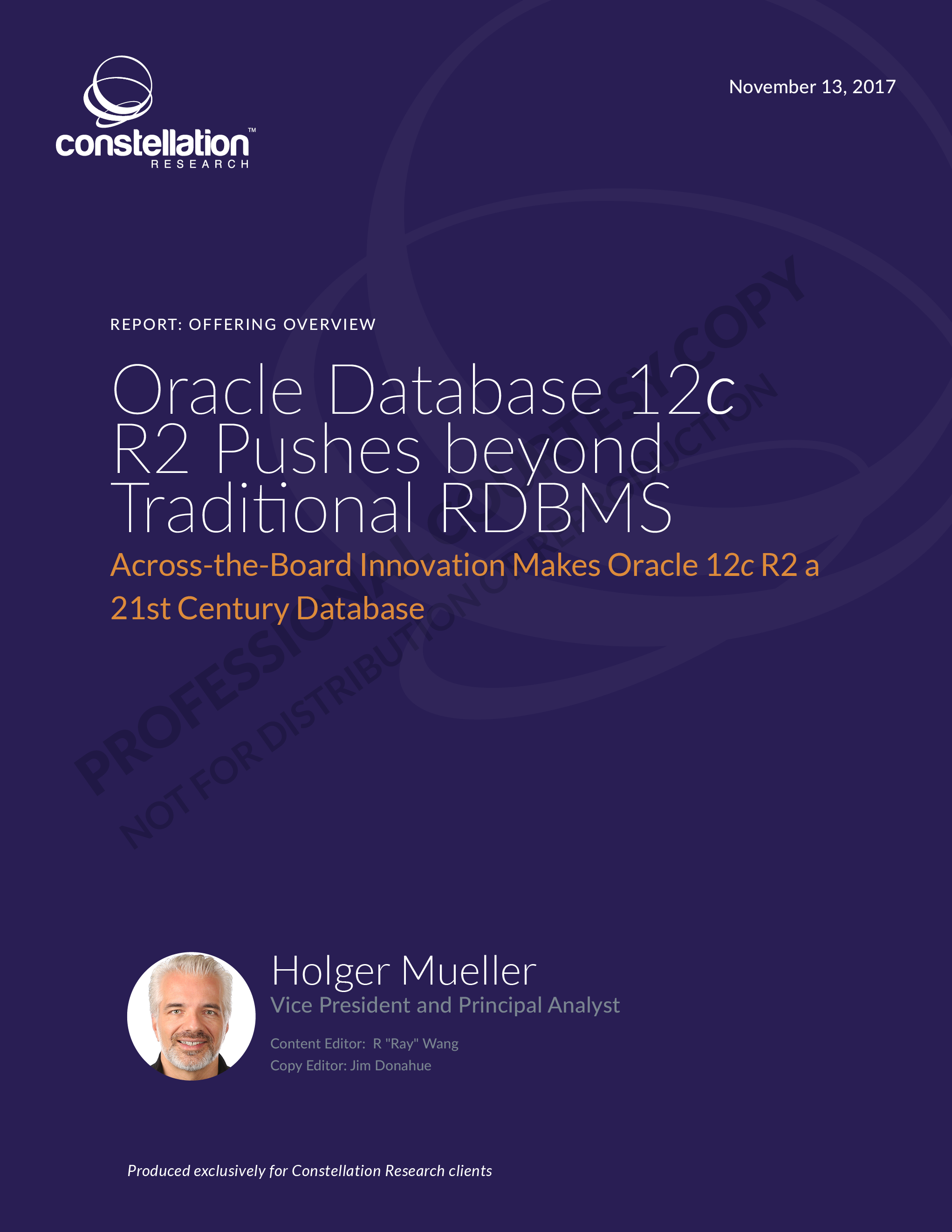 Oracle 12c R2 offering overview