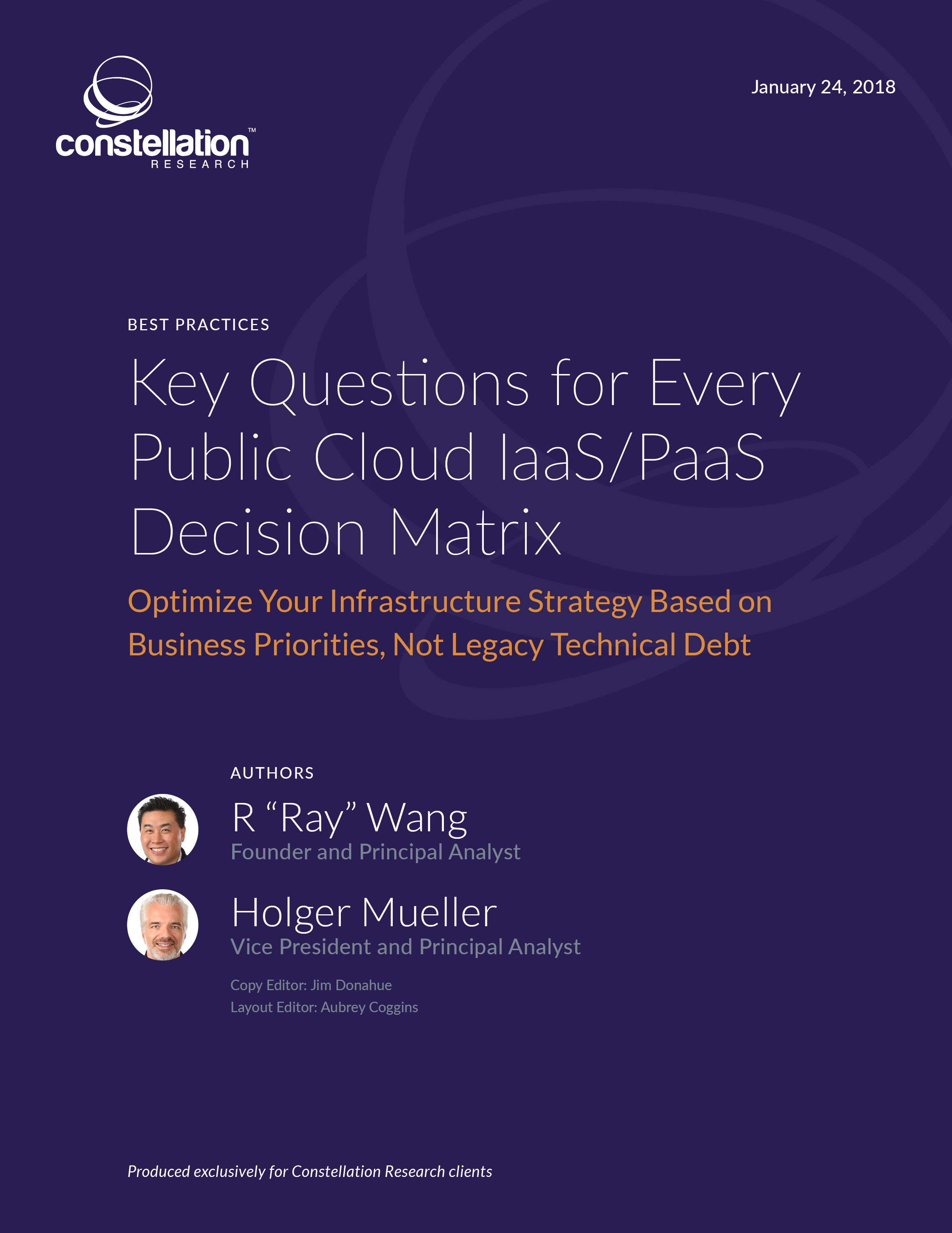 Key Questions for Every Public Cloud IaaS/PaaS Decision Matrix