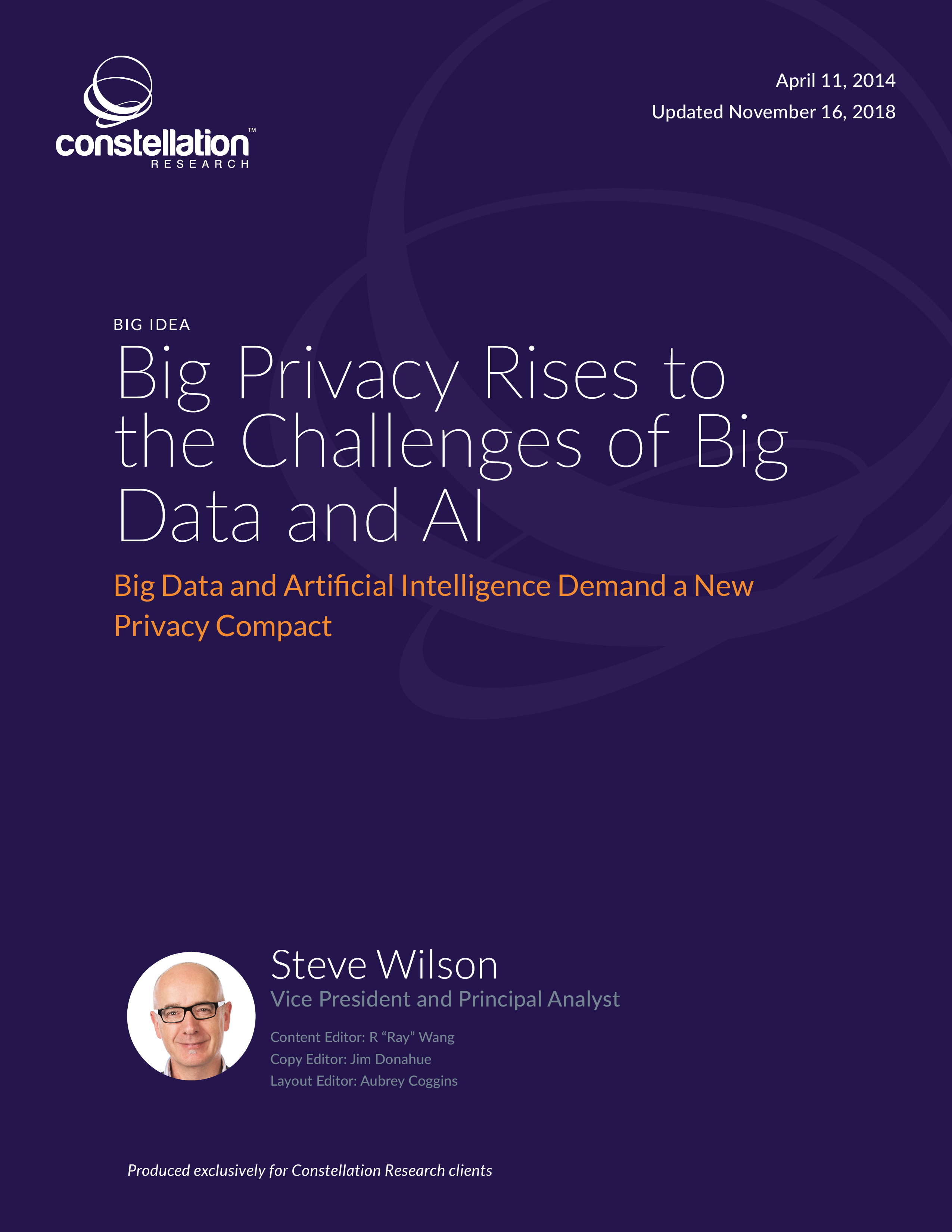 Big Privacy Rises to the Challenges of Big Data and AI